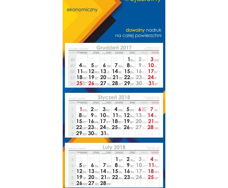 kalendarz trójdzielny ekonomiczny